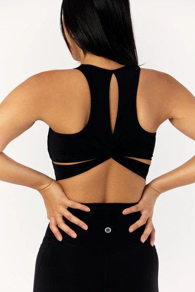 Astoria LIVE LUXE Square Neck Crop - Black | astoria activewear