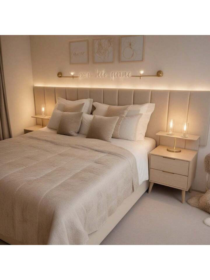 Kit Cabeceira Dubai Modular Para Cama Box Estofada Retangular Placa 20x45 Centímetros | SHEIN