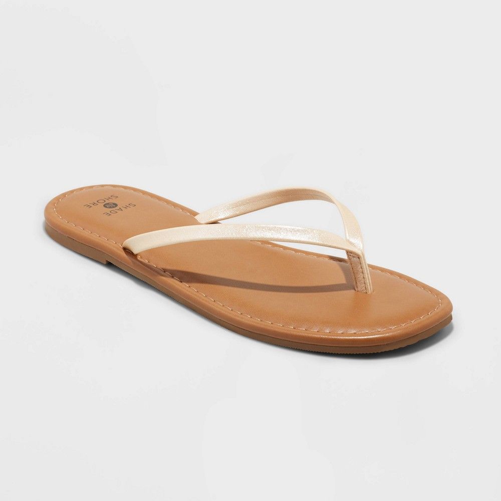 Women's Ava Thong Sandals - Shade & Shore Gold 9 | Target