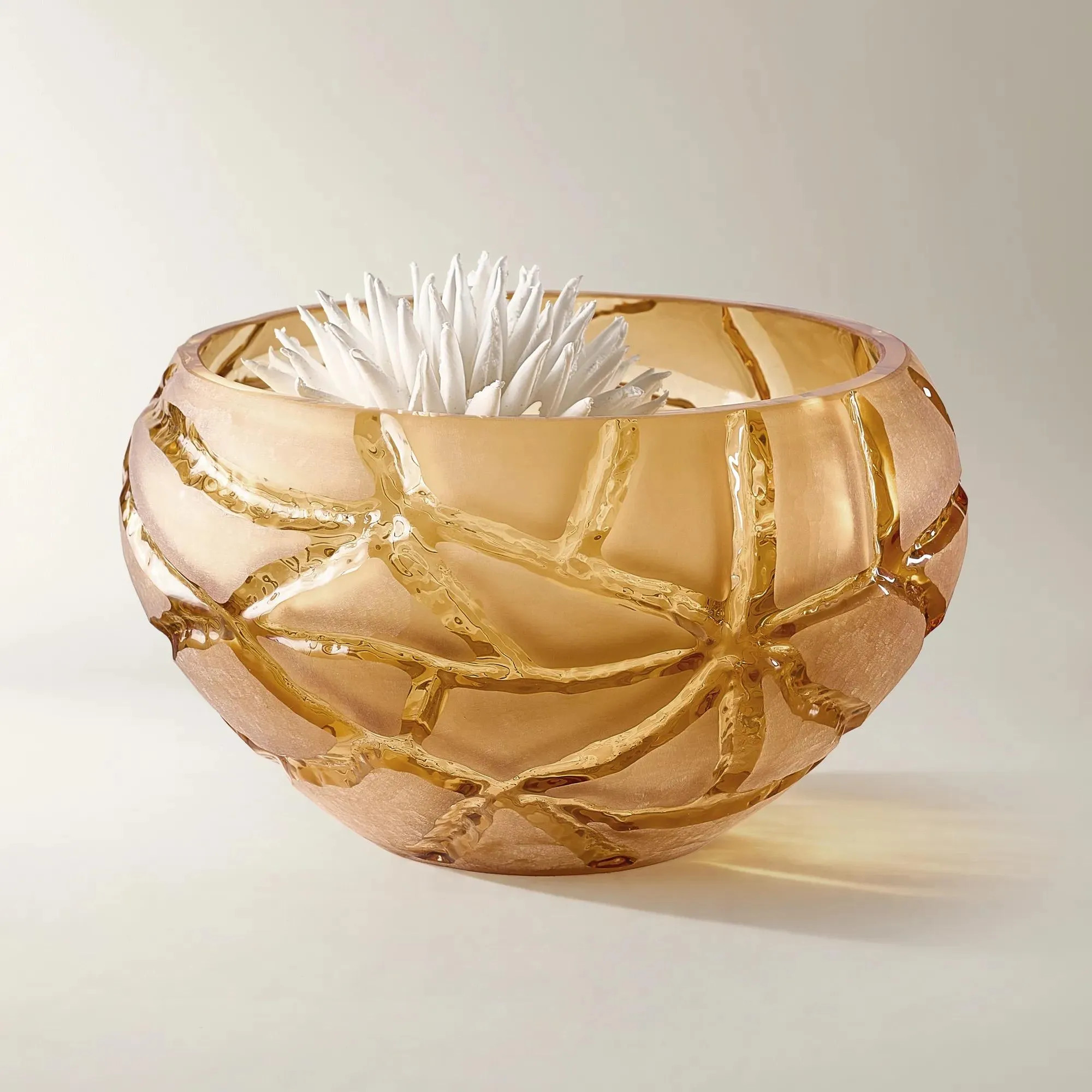 Rowen Glass Bowl - Honey Gold | Z Gallerie