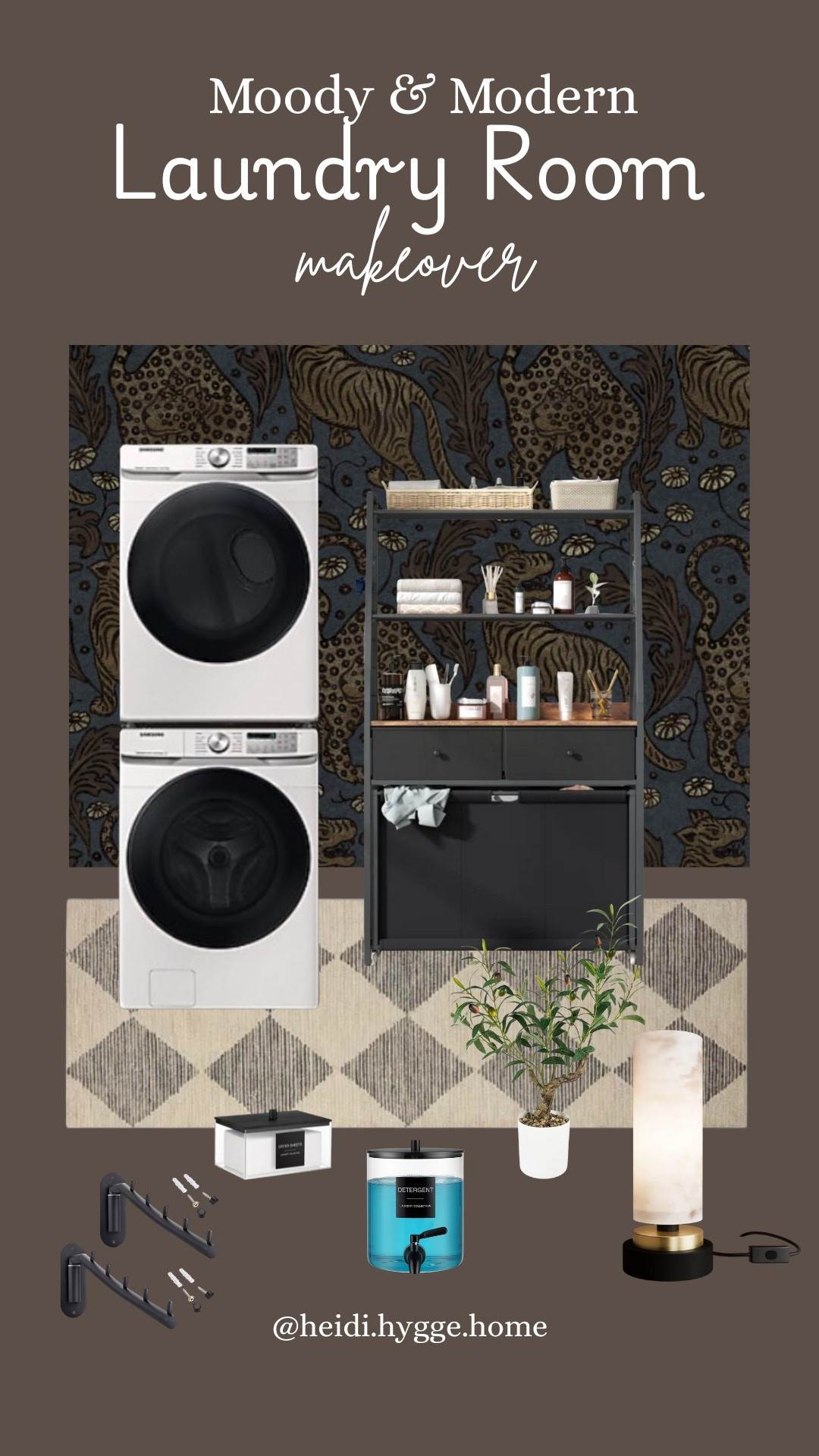 Laundry Room Makeover! Modern and moody. You don’t have to sacrifice function for aesthetic — you can have both! Rug. Organization. 

#LTKSaleAlert #LTKFamily #LTKHome