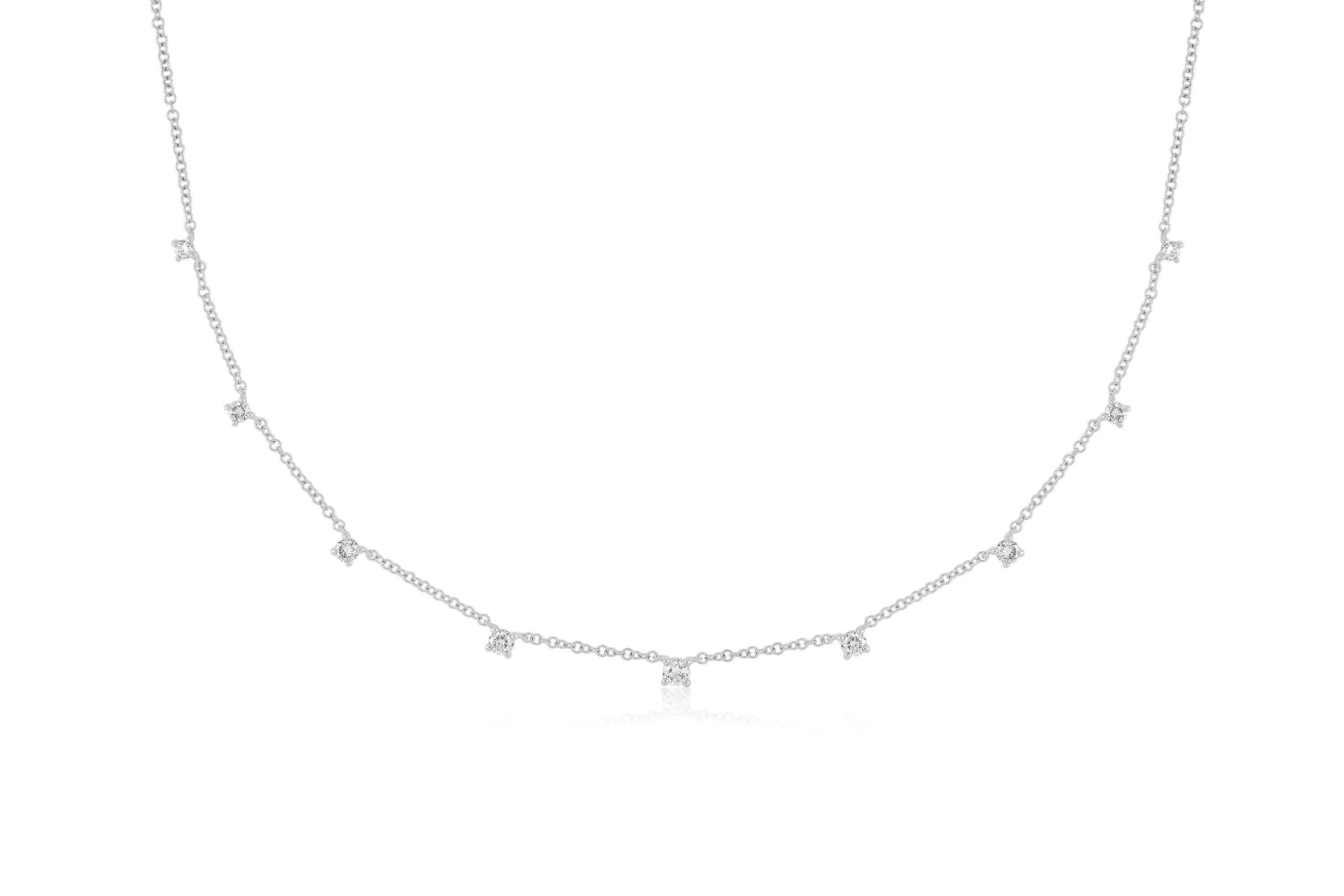9 Prong Set Diamond Necklace | EF Collection