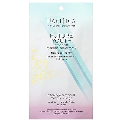 Pacifica Future Youth Time Shift Hydrogel Facial Mask, Multi-Peptide Anti-Aging Sheet Mask for Fi... | Amazon (US)
