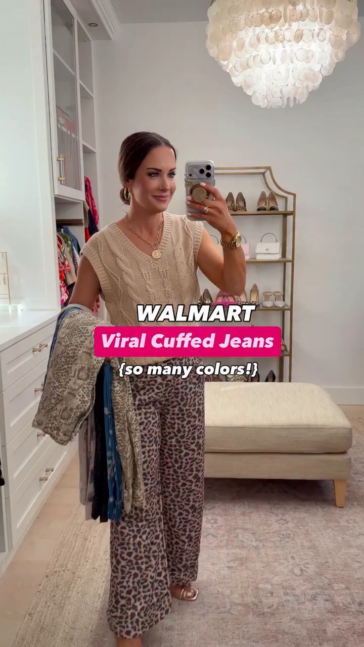Our favorite cuffed jeans are back in stock! Comment OUTFIT LINKS to shop it all! So many patterns are available too! 🛍️ They are so easy to dress up or down as well. ☺️

#walmart #walmartstyle #walmartfashion