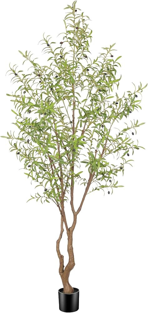 Faux Olive Tree 8FT, Olive Trees Artificial Indoor, Tall Fake Tree with Realistic Leaves & Fruits... | Amazon (US)