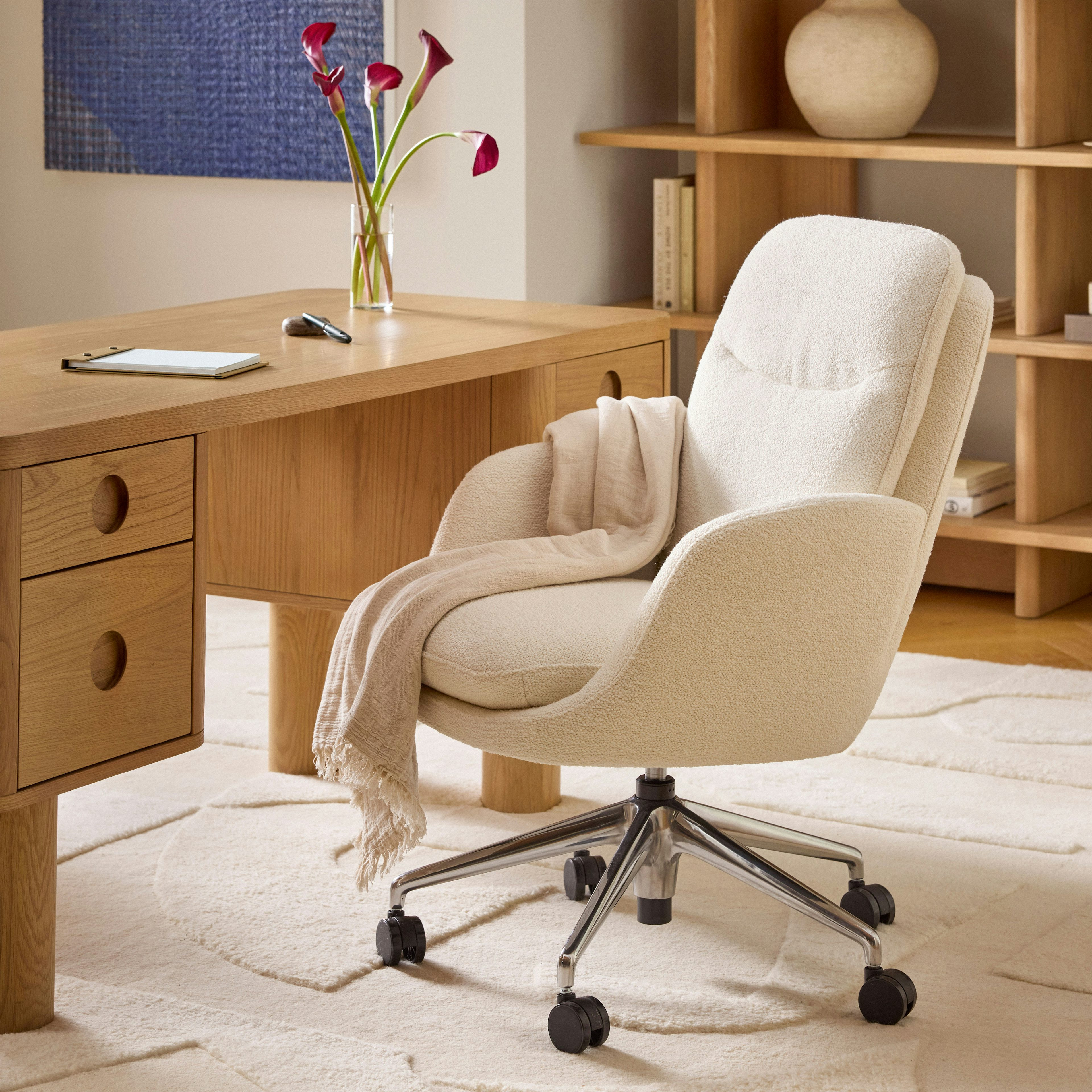 Bea Executive Office Chair - Ivory Wool Bouclé | Article