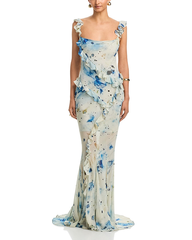 Paris Georgia Silk Ruffled Dress | Bloomingdale's (US)