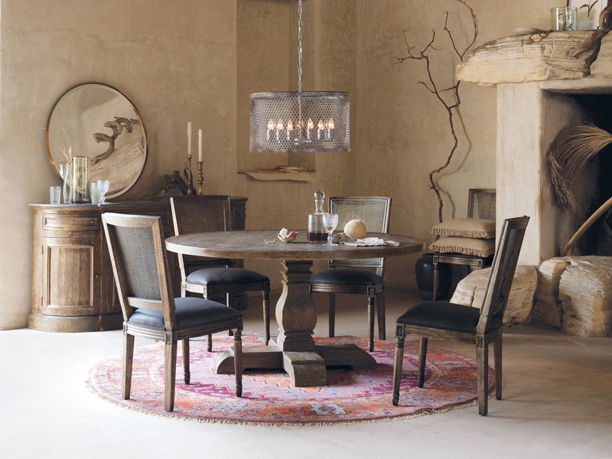 Adele Cane Back Dining Chair in Top Grain Smoke | Arhaus