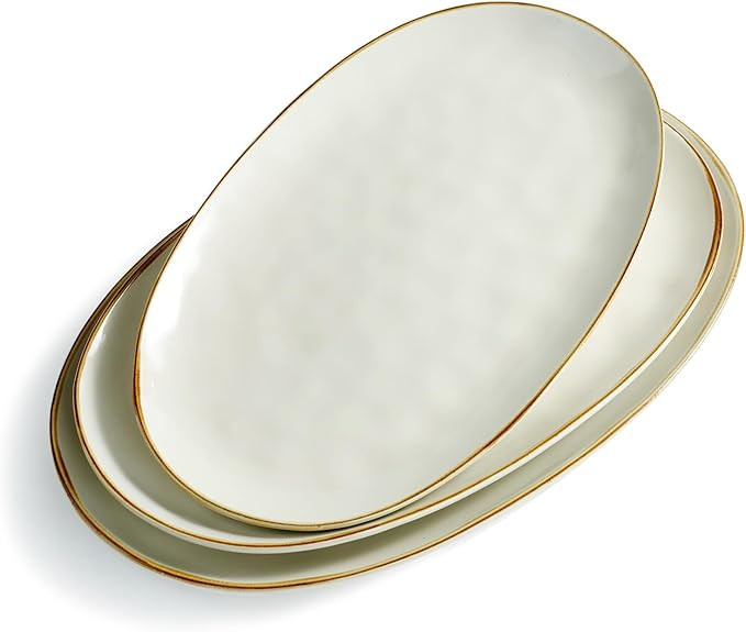 famiware Serving Platter, Oval 15.59/14.3/12.9inch Serving Dishes for Entertaining, Serving Bowls... | Amazon (US)