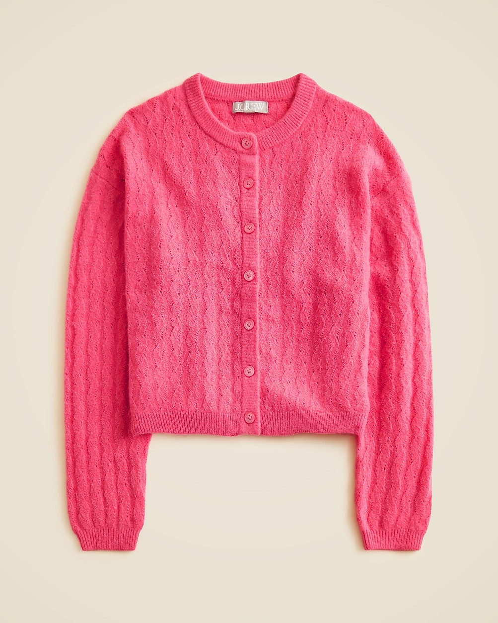 Supersoft pointelle bubble-hem cardigan | J. Crew US