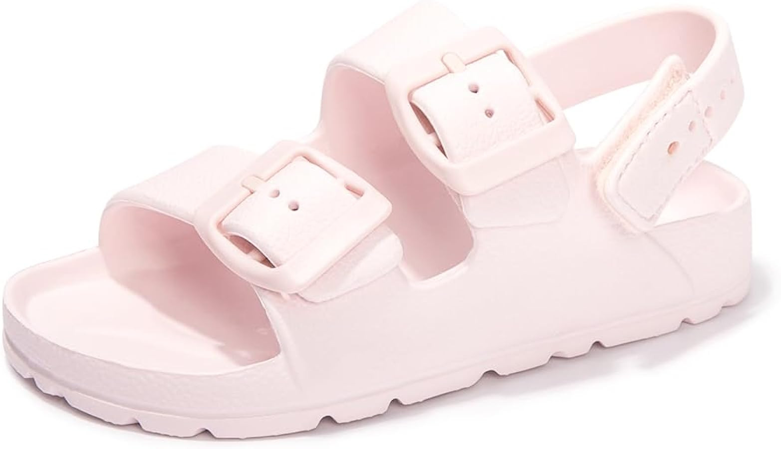 FUNKYMONKEY Unisex-Child Slides Double Buckle Adjustable EVA Flat Sandals for Boys Girls | Amazon (US)