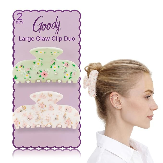 Goody SlideProof Large Claw Clips, Stylish, Secure Grip Hair Clips, Styling Accessories for All O... | Amazon (US)