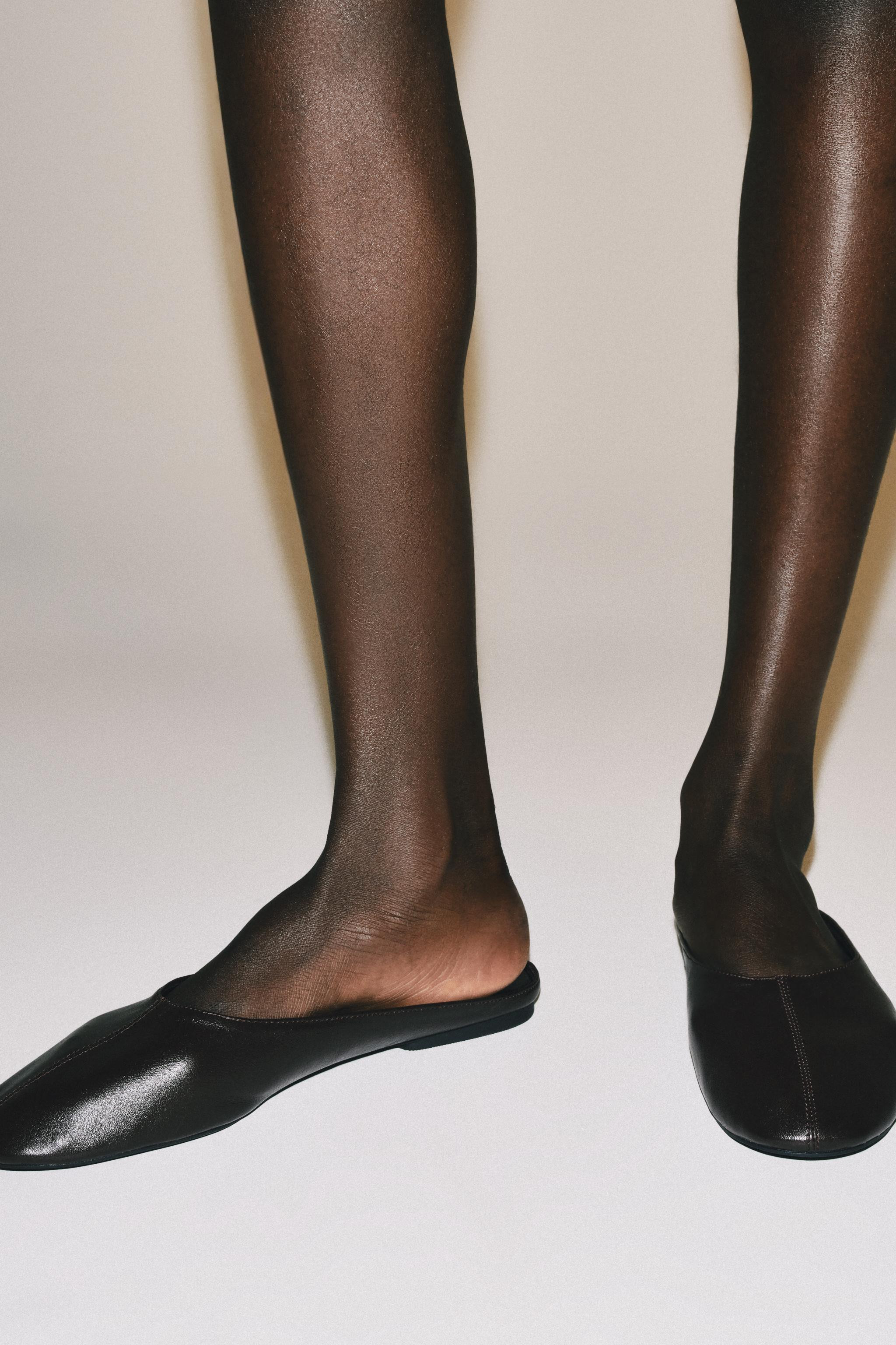 LEATHER SLINGBACK SHOES | Zara Canada