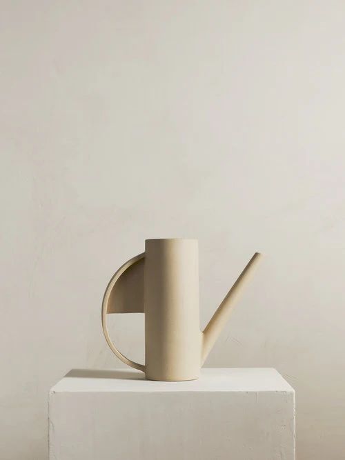 HADRON Ceramic Watering Can in Sand | Burke Decor