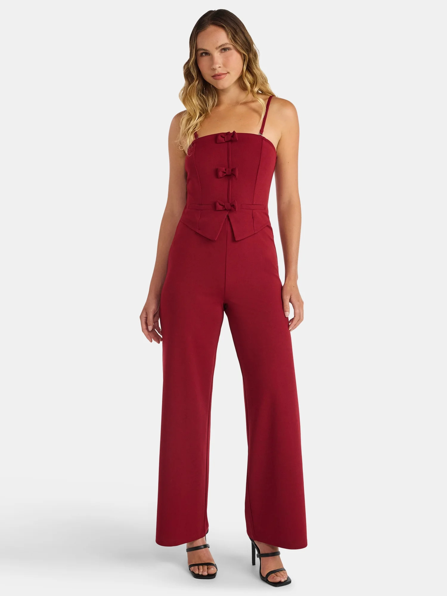 Madden NYC Women's Bow Jumpsuit, Sizes XXS-XXL | Walmart (US)