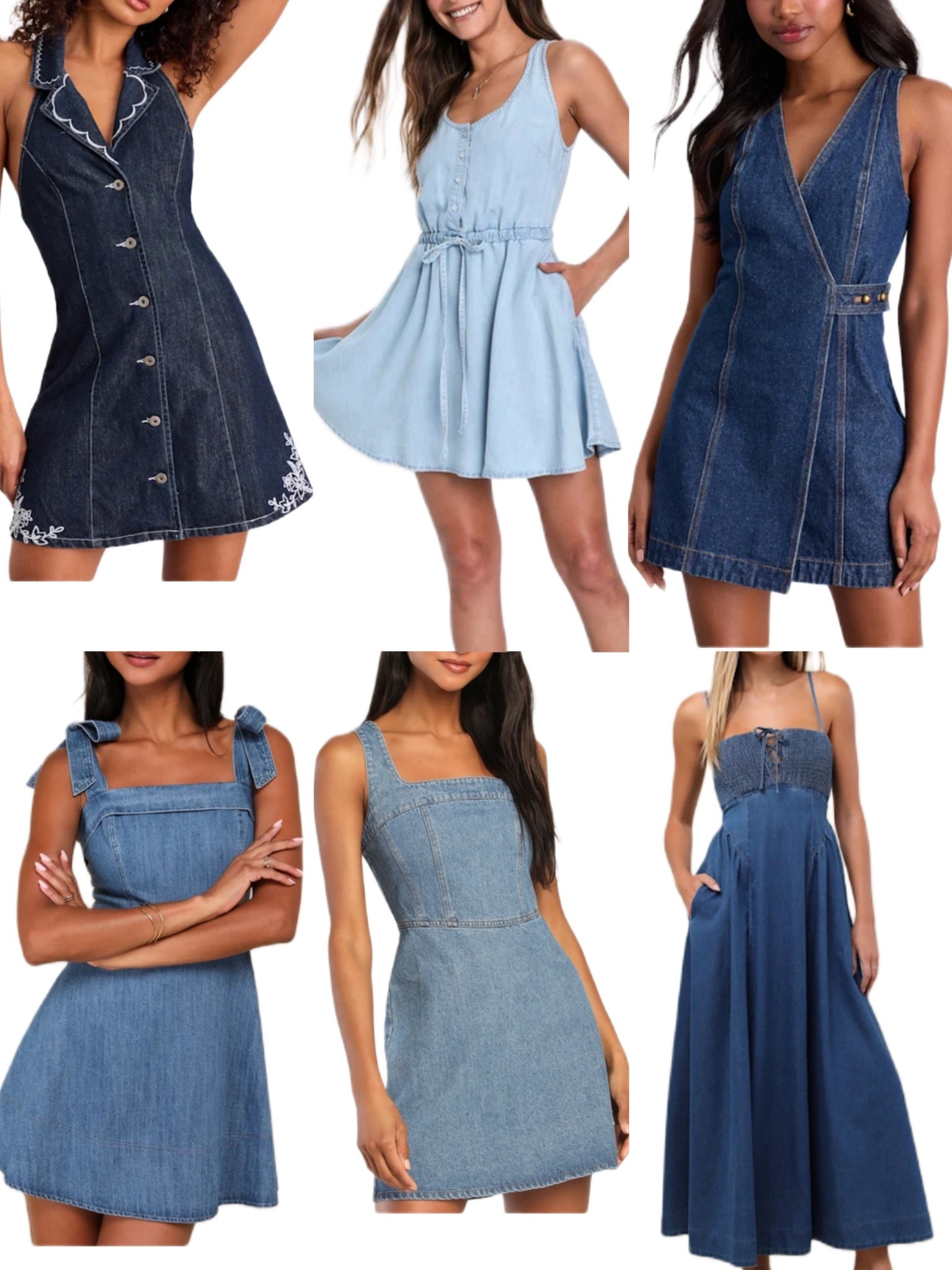 Fun & flattering denim dresses in all different shades! Love all of these 

#LTKFestival #LTKSeasonal