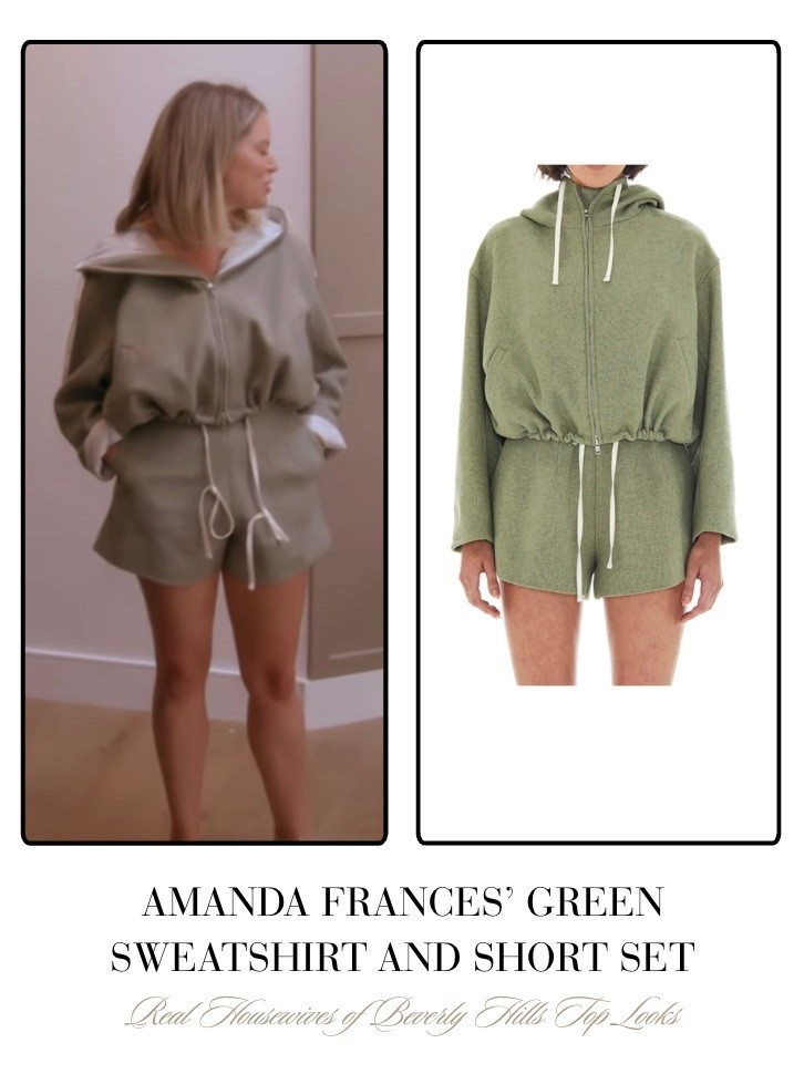 Amanda Frances’ Green Sweatshirt and Short Set is by Renggli // Shop Similar 