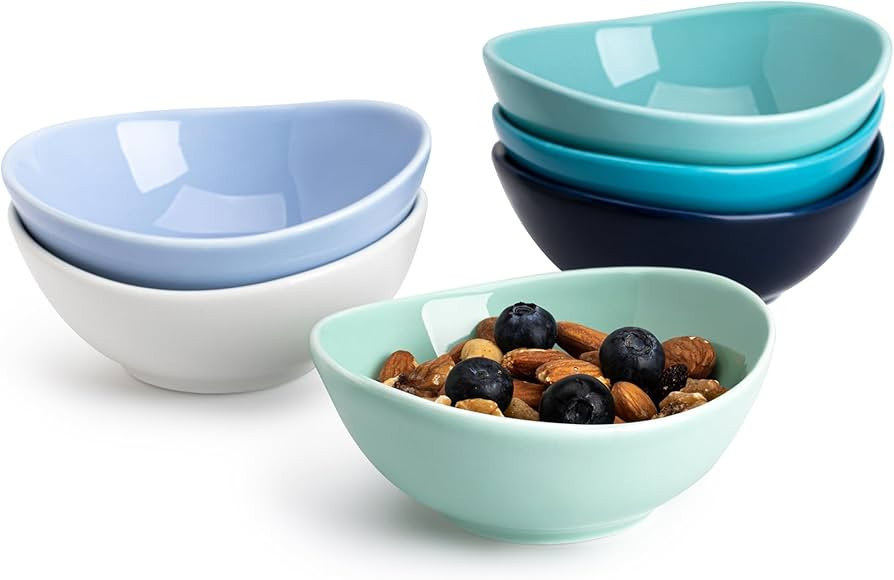 Sweese Porcelain Small Bowls 4 oz Set of 6 - Assorted Colors for Dipping, Snack, Sauce, Side Dishes - Microwave Dishwasher Safe | Amazon (US)
