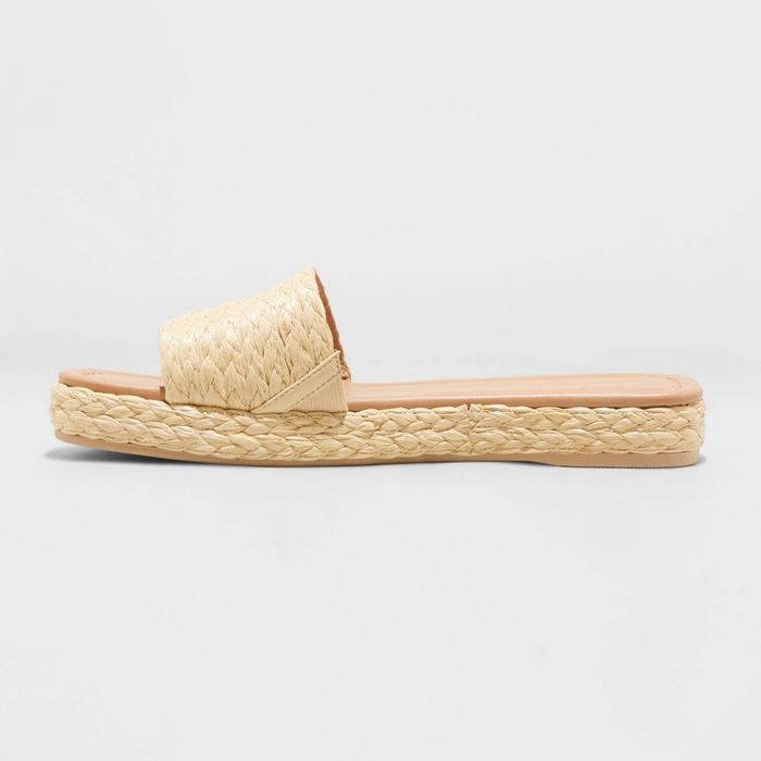 Women's Mardi Raffia Platform Slide Sandals - Universal Thread™ | Target