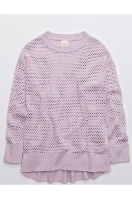 OFFLINE Open Knit Sweater Women's Purple Space XL | American Eagle Outfitters (US & CA)