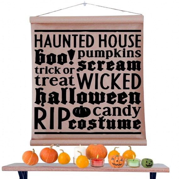 Halloween Wall Decor, Halloween Witch Sign, Farmhouse Halloween Wall Art, Spooky RIP Decor, wicke... | Etsy (US)