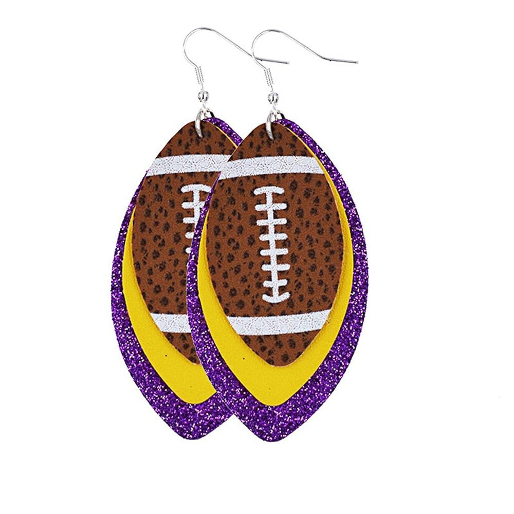 Bohemian Multicolor Glitter Faux Leather Football Drop Dangle Handmade Lightweight Multilayered E... | Amazon (US)