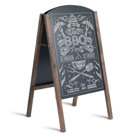 Costway 31.5'' Wood A-Frame Chalkboard Menu Sign Board Sidewalk Wedding Signage | Walmart (US)