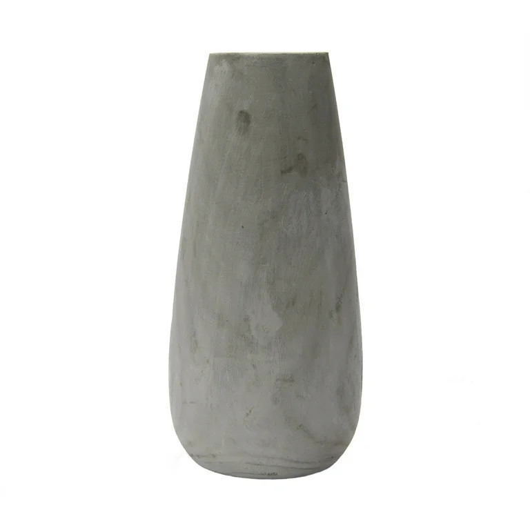 Creative Co-Op Tall Paulownia Wood Vase with Washed Finish, Grey - Walmart.com | Walmart (US)