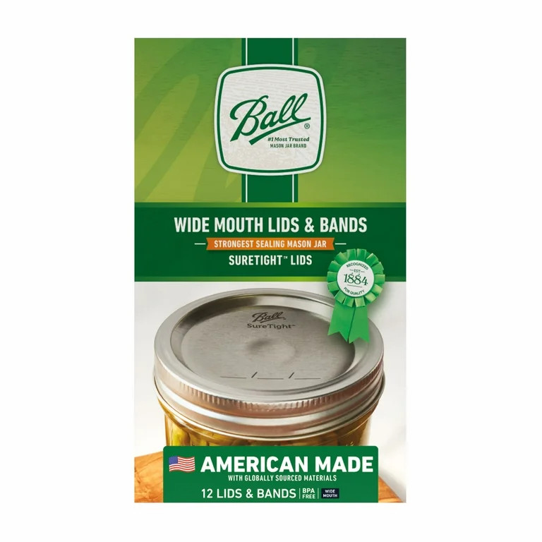 Ball, Wide Mouth Lids with Bands, BPA Free, 12 Count | Walmart (US)