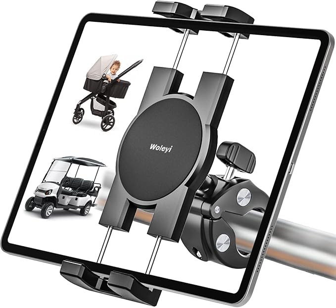 Stroller Tablet Holder for Baby - Tablet Mount Handlebar Clamp for Scooter, Wheelchair, Gym Bicyc... | Amazon (US)