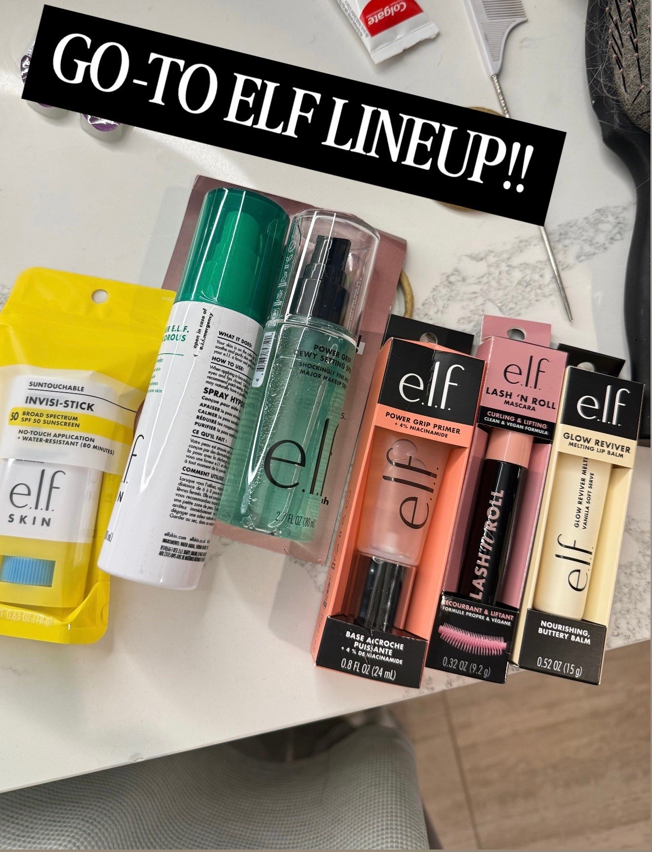 Recent elf go to products 

#elfpartner #elfCosmetics #eyeslipsface @elfcosmetics
