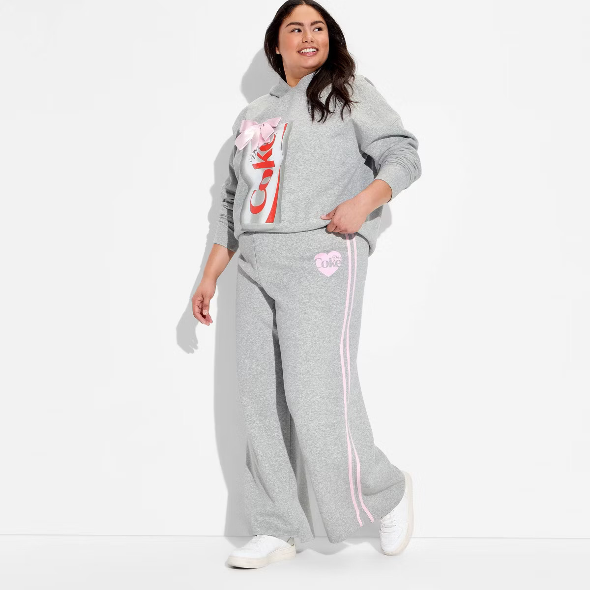 Women's Diet Coke Bow Graphic Sweatpants - Gray | Target