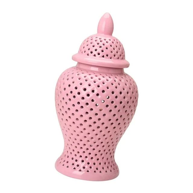 TISHITA Porcelain Ginger Jar, Ceramic Vase, Lattice Hollow Out Storage Jar, Ceramic Vases for Flo... | Walmart (US)