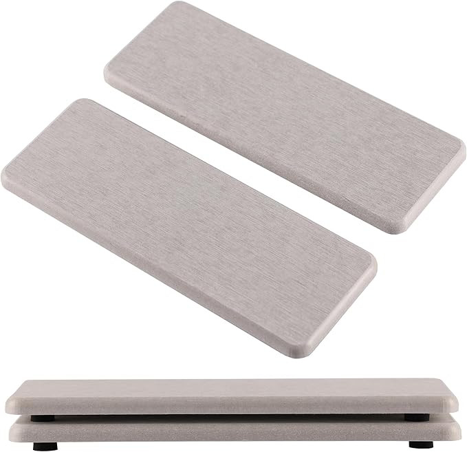 2 PCS Bathroom Sink Vanity Trays(8.66" * 3.15"), Diatomaceous Earth Coasters, Kitchen Soap Tray, ... | Amazon (US)