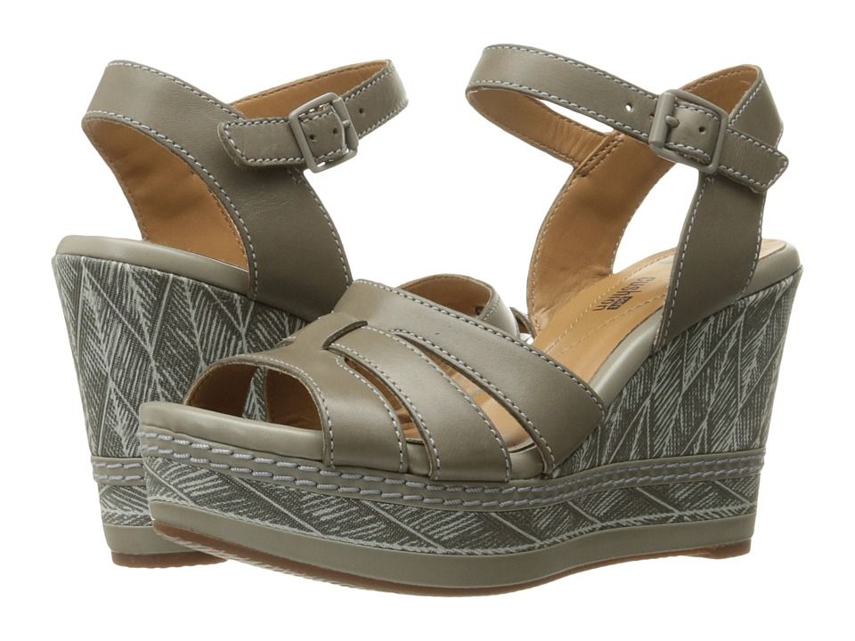 Clarks - Zia Noble (Sage Leather) Women's Sandals | Zappos
