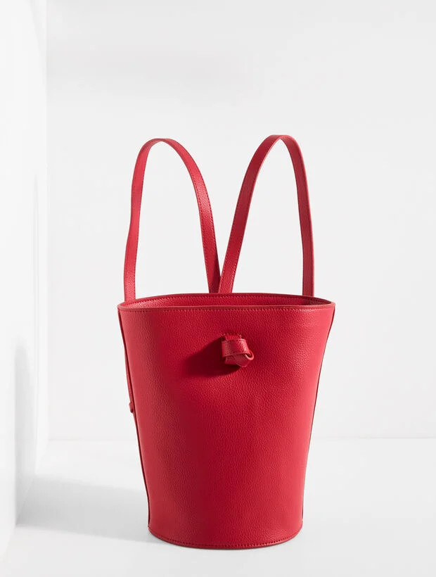Zoe Pebble Leather Bucket Bag | Talbots