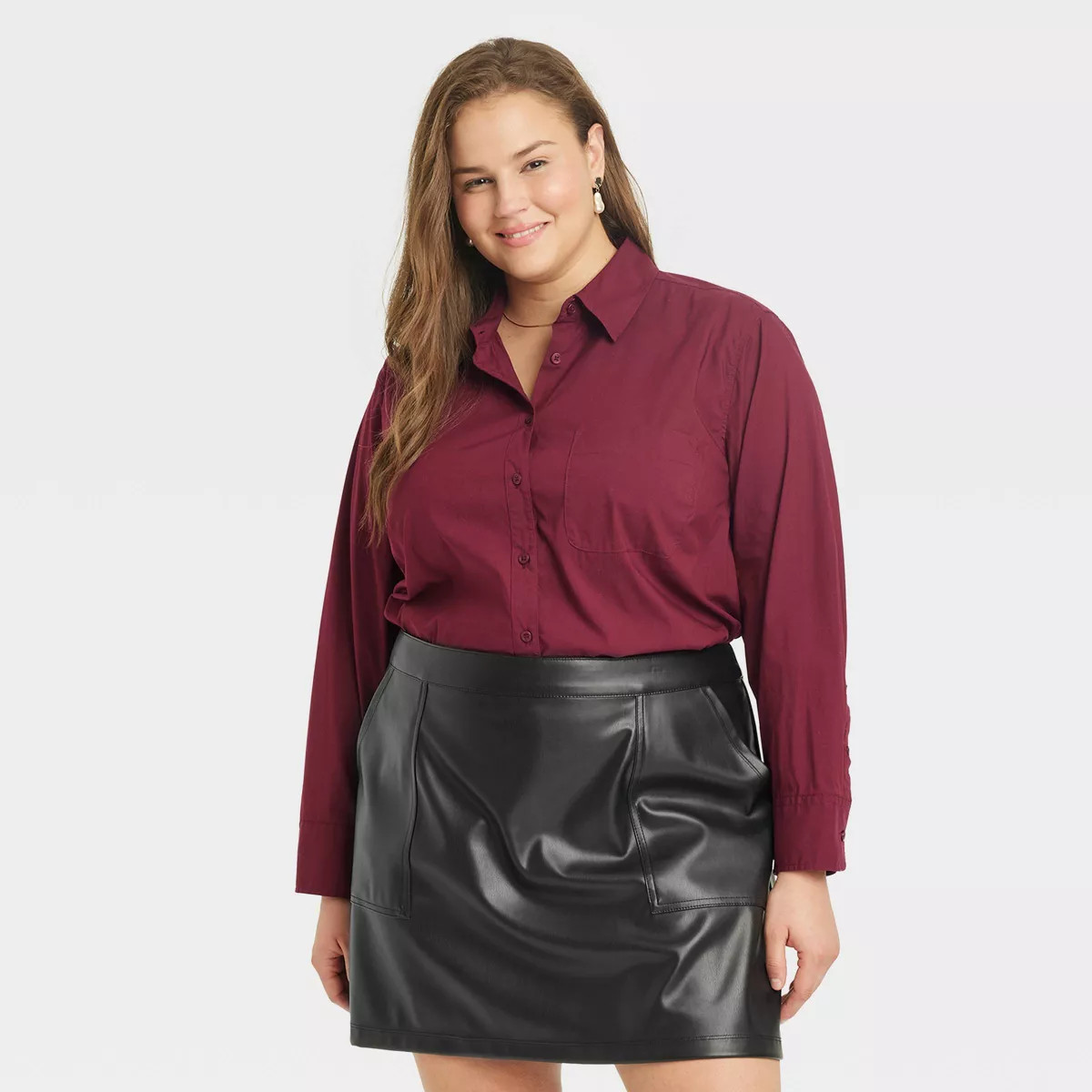 Women's Long Sleeve Relaxed Fit Button-Down Boyfriend Shirt - A New Day™ | Target