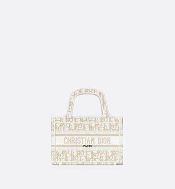 Mini Dior Book Tote Gold-Tone Dior Oblique Embroidery | DIOR | Dior Beauty (US)