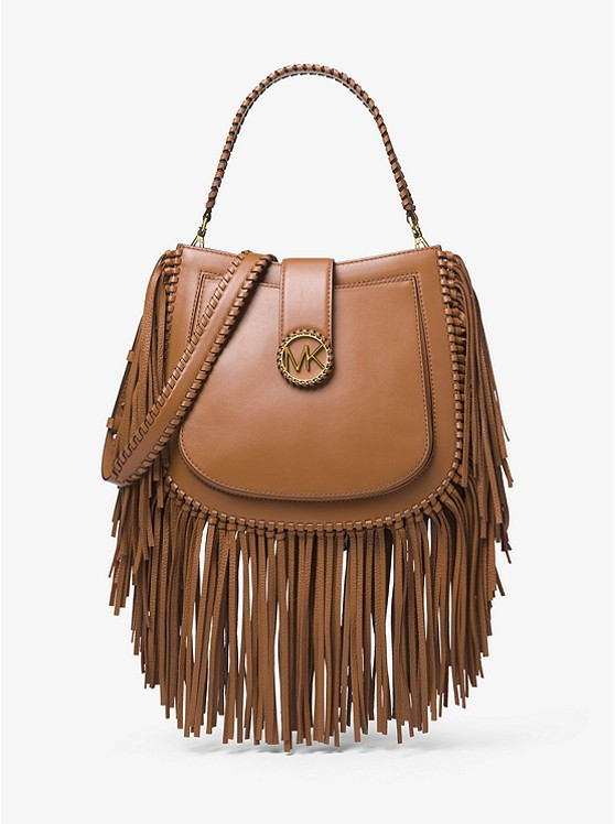 Lillie Medium Fringed Leather Shoulder Bag | Michael Kors US