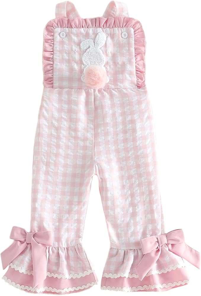 YINGISFITM Toddler Girl Overalls Baby Girl Birthday Outfit Sleeveless Bell-Bottom One Piece Rompe... | Amazon (US)