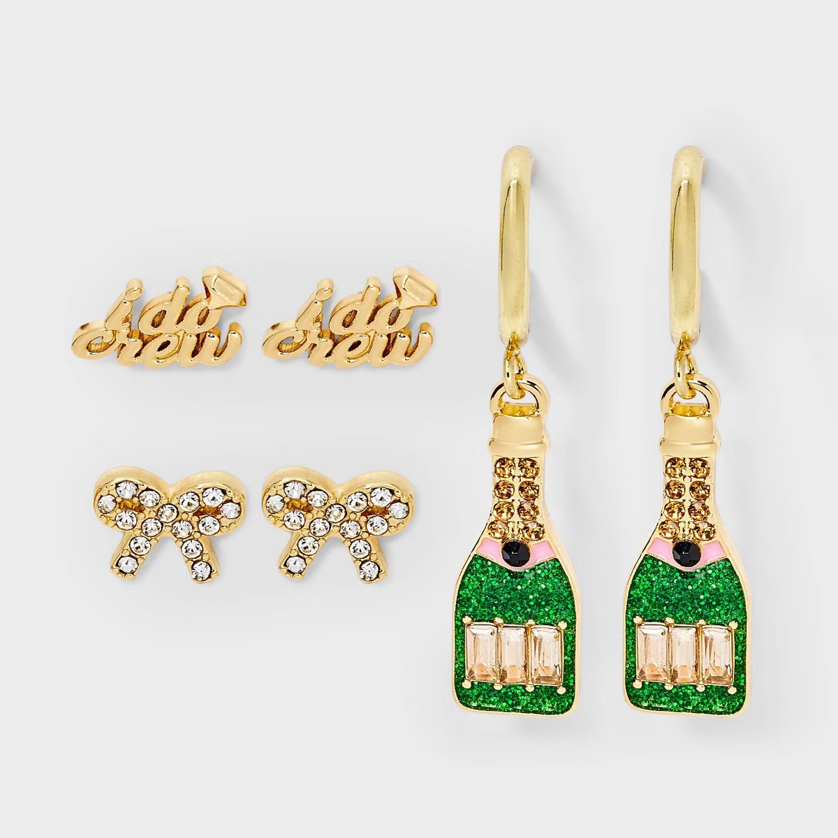 SUGARFIX by BaubleBar Wedding Party Stud Earrings - Gold: Statement Zinc Earrings, Post Closure, ... | Target