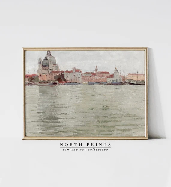 Venice Canal Oil Painting  Vintage Italy Print  European | Etsy | Etsy (US)