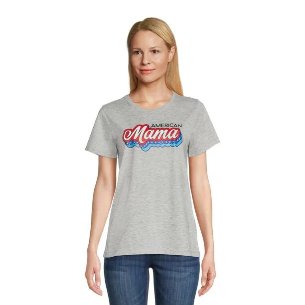 Women's Mama Stars Graphic Tee with Short Sleeves, Sizes S-XXXL | Walmart (US)