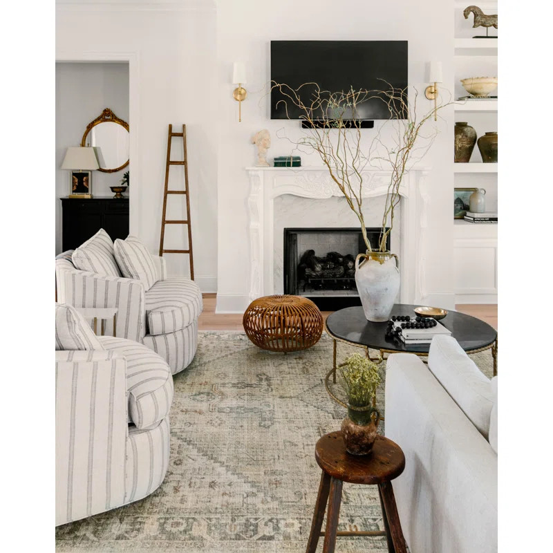 Appolonie Performance Beige/Sage Green Rug | Wayfair North America