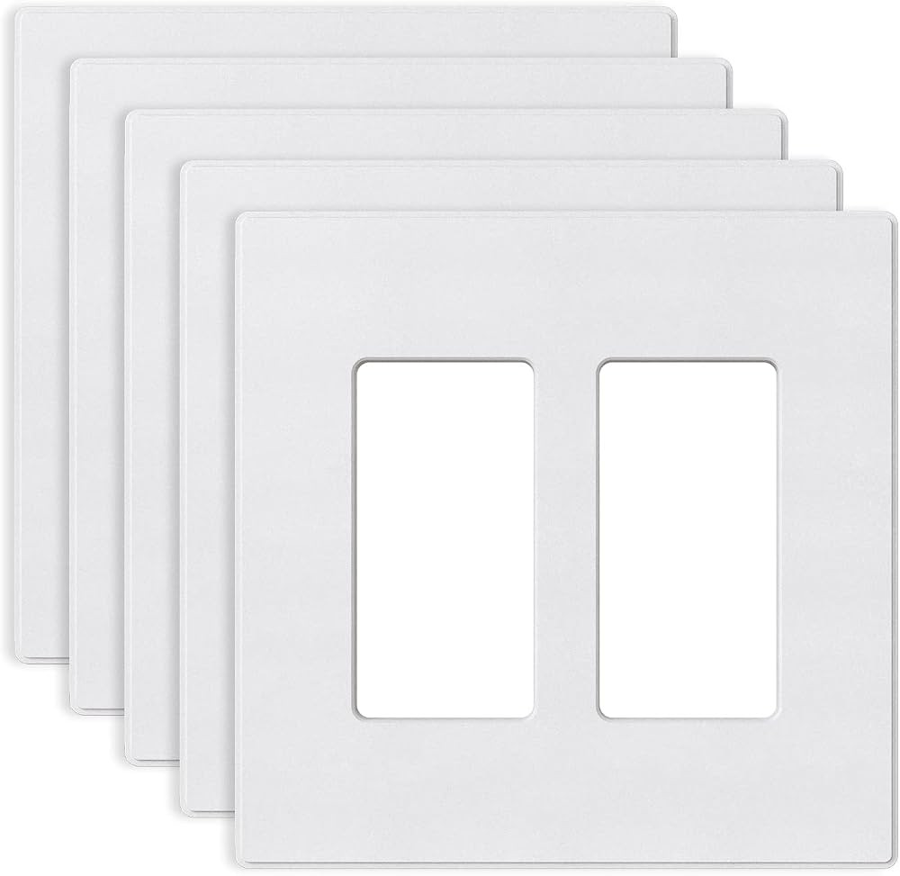 ELEGRP 2-Gang Screwless Decorative Wall Plates, Mid-Size 4.88" height x 4.94" length Unbreakable ... | Amazon (US)