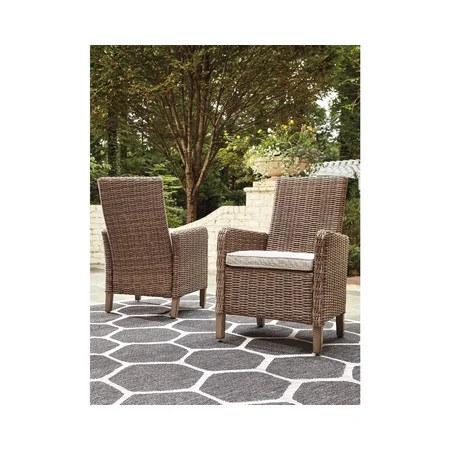 Signature Design by Ashley Beachcroft Outdoor Beige Arm Chair with Cushion - Set of 2 | Walmart (US)