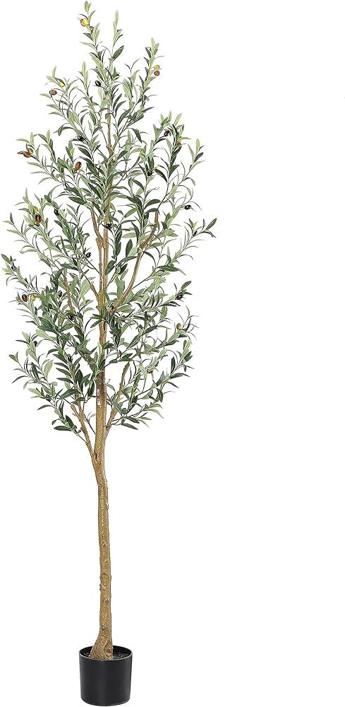 Nafresh Tall Faux Olive Tree，7Ft(84in) Realistic Texture Potted Silk Artificial Olive Tree， F... | Amazon (US)