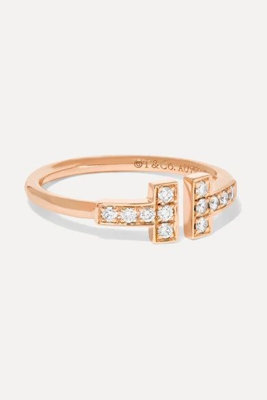 T Wire 18-karat rose gold diamond ring | NET-A-PORTER (US)