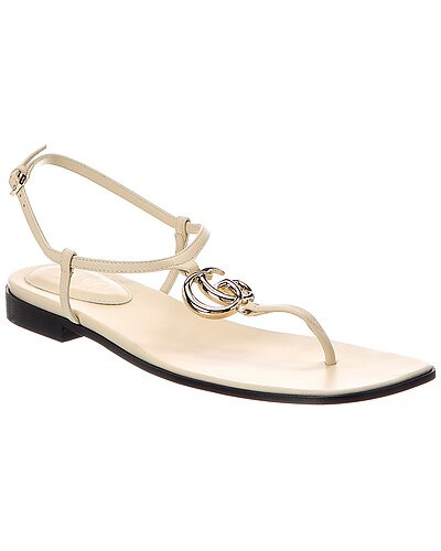 Gucci GG Logo Leather Sandal | Gilt & Gilt City