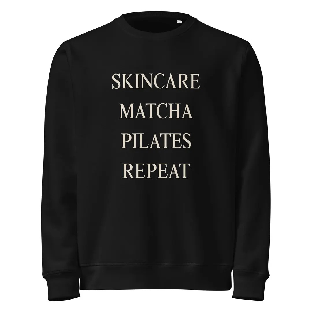 Skincare Matcha Pilates Sweatshirt - Etsy | Etsy (US)